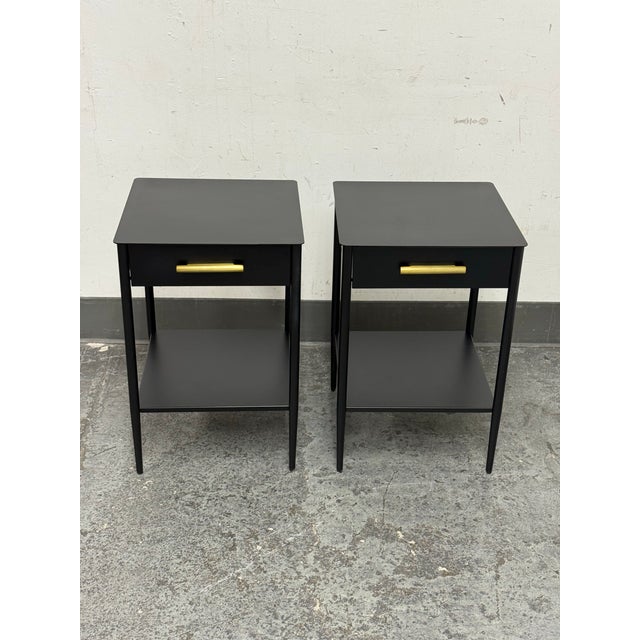 Design Plus Gallery presents a Pair of Metalwork Mini Nightstands from West Elm. These compact nightstands pair a...