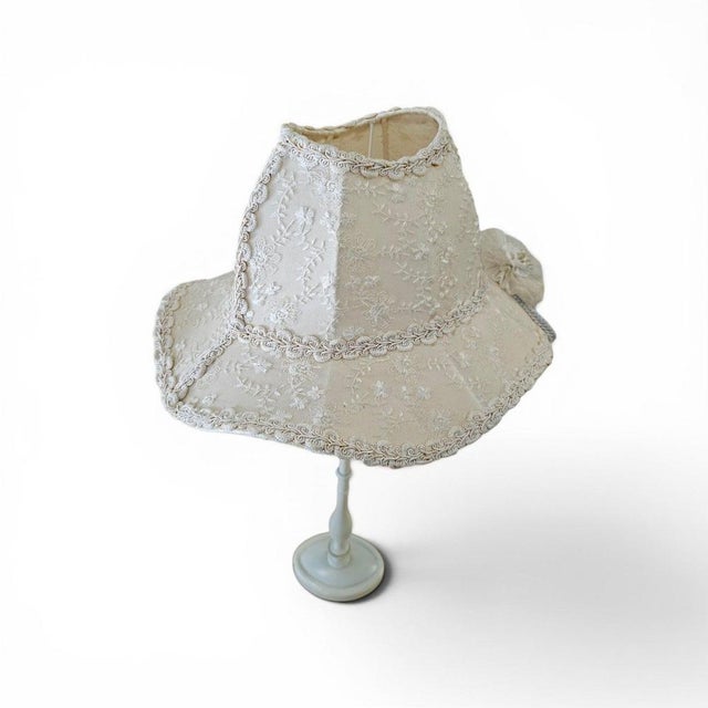 Baroque Lamps with Hat-Shaped Lace Shades, Set of 2 For Sale - Image 9 of 12