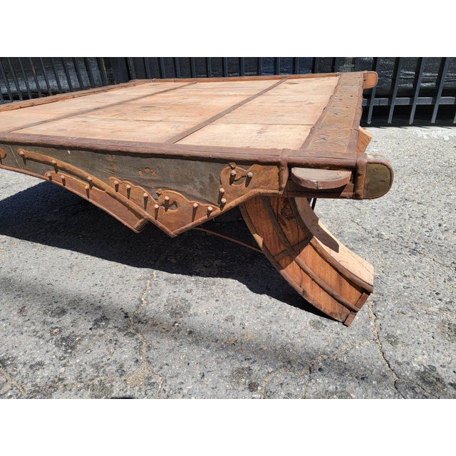 1980s Rustic Wood & Metal Coffee Table For Sale - Image 4 of 18