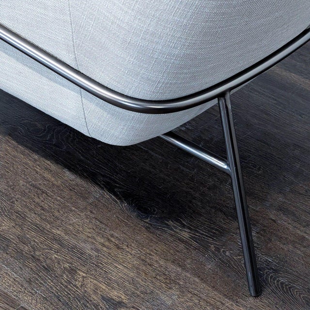 Textile West Elm Lucas Modern Lounge Chair in Light Gray Upholstery For Sale - Image 7 of 9