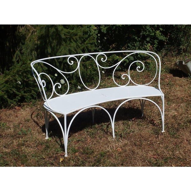 Wrought Iron Garden Bench, 1920s For Sale - Image 3 of 13