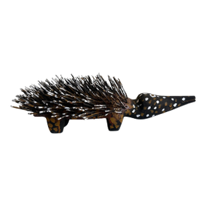 Australian Aboriginal Wood Sculpture with Ochre Echidna Bob Burruwal