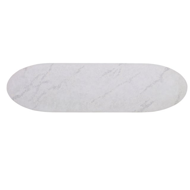 This piece is available only as shown, and will ship in 2-3 weeks. A striking console table with a Scagliola white marble...