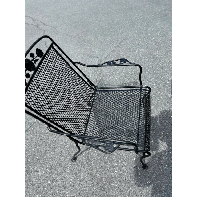 Vintage 1960s Woodard Wrought Iron Patio Table and 4 Chairs For Sale - Image 9 of 9