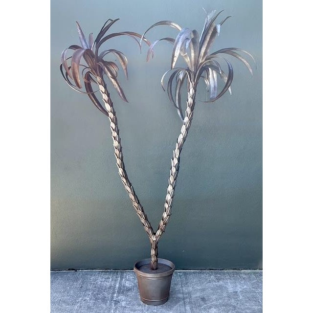 Mid 20th Century Vintage Italian Silver Tole Palm Tree For Sale - Image 5 of 12