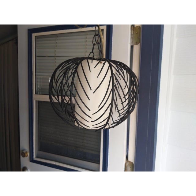 1970s Mid-Century Steel and Acrylic Pendant Lamp For Sale - Image 9 of 9