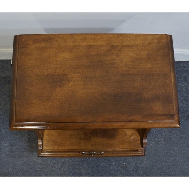 Late 20th Century Ethan Allen Classic Manor Solid Maple 21" Open Cabinet Nightstand 15-5206 For Sale - Image 5 of 13