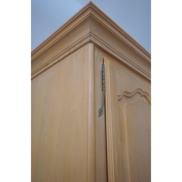 Ethan Allen Bleached Maple Country French Armoire Wardrobe For Sale - Image 10 of 18