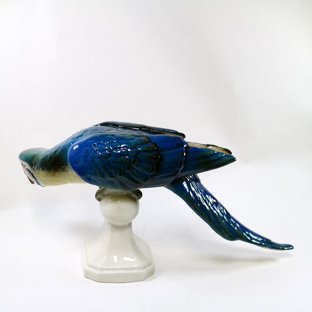 Mid 20th Century Mid-Century Royal Dux Porcelain Perching Macaw Parrot For Sale - Image 5 of 14