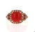 This one of a kind beauty has a magnificent 3.22 Carat Cushion Cut Coral and is further embellished with 42 Round Cut...