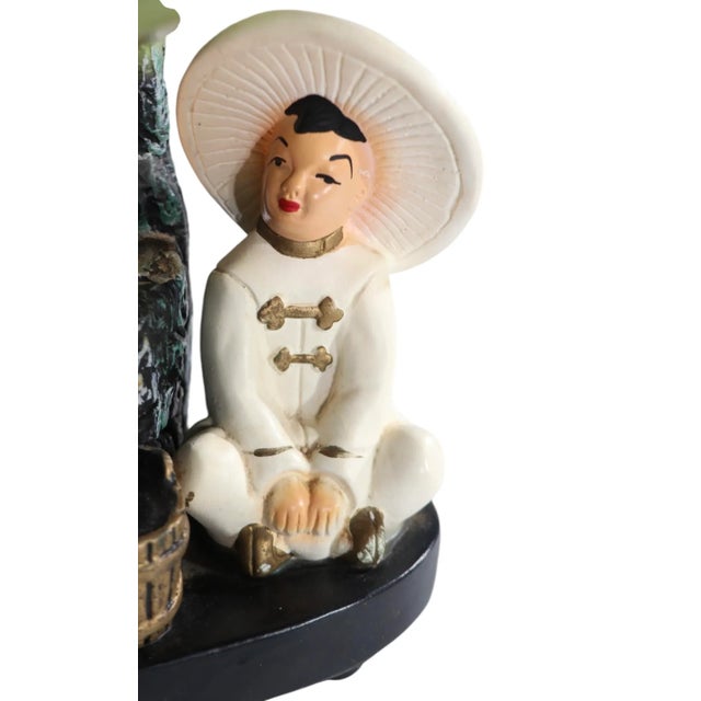 Mid-Century Modern Mid Century Asia Modern Tv Lamp With Pagoda and Seated Figures by Silvestri For Sale - Image 3 of 12