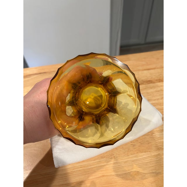 1930s Bohemian Amber Art Glass Vase For Sale - Image 4 of 5