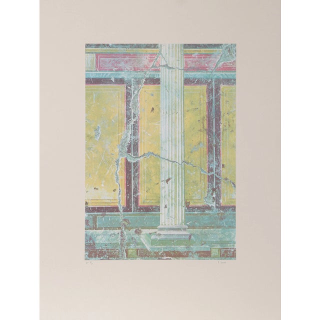 American artist Peter Saari (1951 - ) Yellow Fragment With Column II lithograph. Signed and numbered in pencil. Year:...