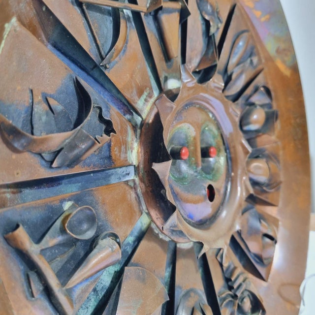 Vintage Brutalist Copper Horoscope Wall Decoration, 1960s For Sale - Image 6 of 15
