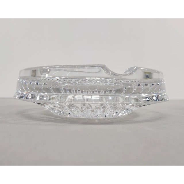 Vintage Round Faceted Crystal Glass Ashtray Catchall Dish 60s For Sale In Los Angeles - Image 6 of 10