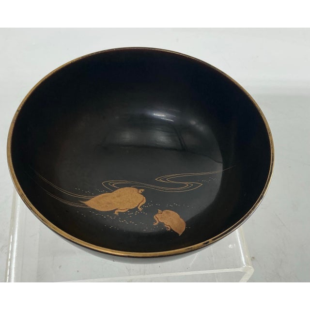 Antique Japanese Gold Decorated Maki-E Laquer Bowl With Lid For Sale - Image 11 of 12