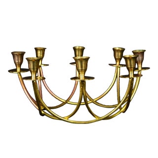 Large Brass 8 Arm Candelabra For Sale