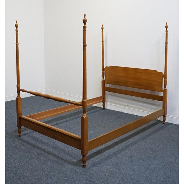 American Sprague & Carleton Solid Hard Rock Maple Colonial Early American Full Size Four Poster Bed 210-B400-784 For Sale - Image 3 of 9
