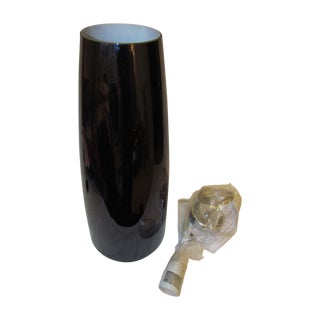 Murano Luce Pasha Pendant Light, Black/White 18" For Sale