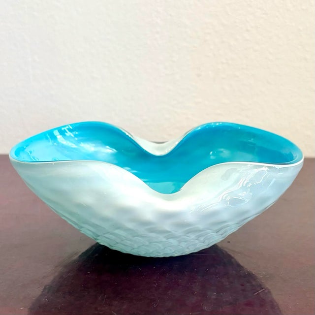 Murano Vintage Boho Art Glass Bowl After Murano For Sale - Image 4 of 8