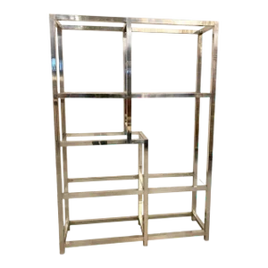 Mid Century Modern Chrome and Glass Etagere Display Case