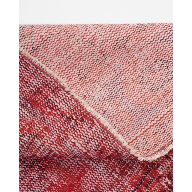 Red 1970s Vintage Turkish Oushak Handmade Wool Cotton Red Area Rug For Sale - Image 8 of 11
