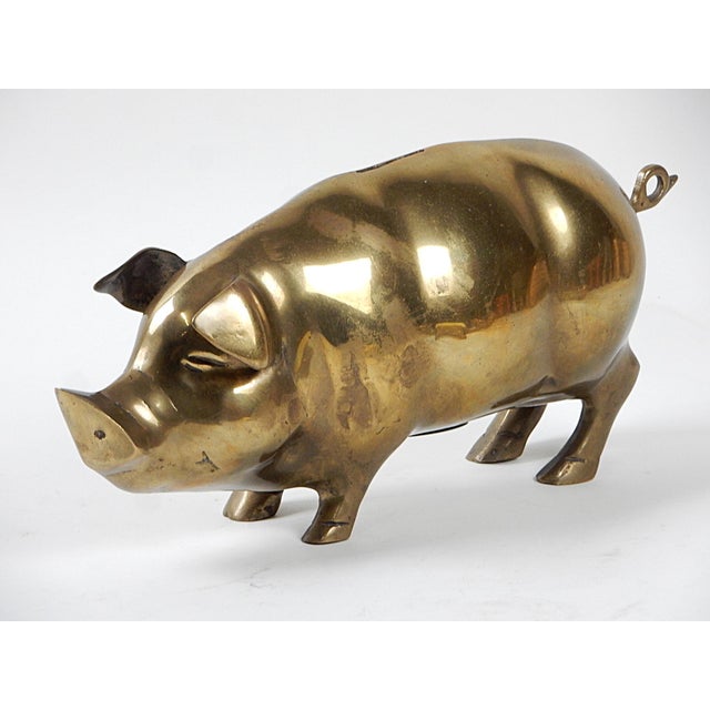 Vintage Brass Hog Sculpture Bank For Sale In Las Vegas - Image 6 of 6