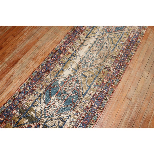 Textile Early 20th Century Worn Distressed Zabihi Collection Tribal Persian Runner - 2'9" x 10'7" For Sale - Image 7 of 7