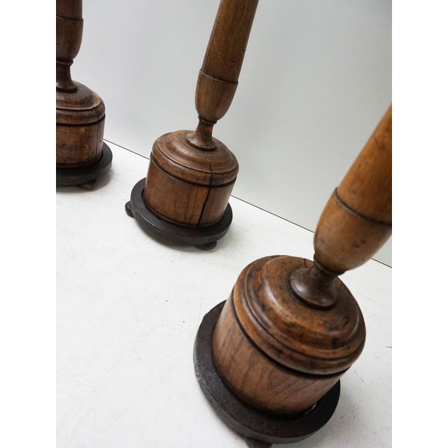 Large Antique French Wooden Candlesticks, 19th Century, Set of 4 For Sale - Image 9 of 18