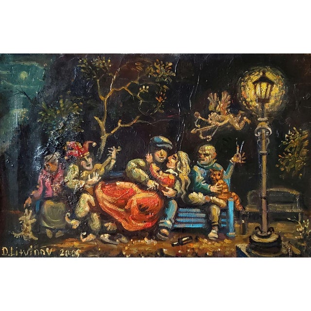 Oil Painting Society in the Park Daniil Litvinov For Sale