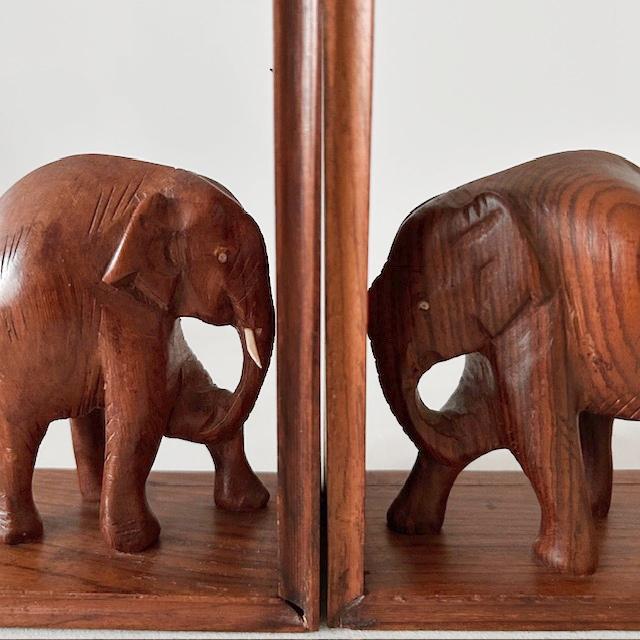 Mid-Century Modern Mid-Century Hand-Carved Teak Elephant Bookends, 1960s, Set of 2 For Sale - Image 3 of 7