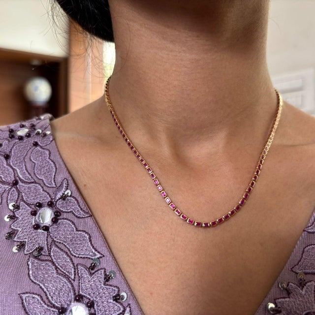 Natural ruby 4.08cts necklace in 18k gold For Sale - Image 14 of 18