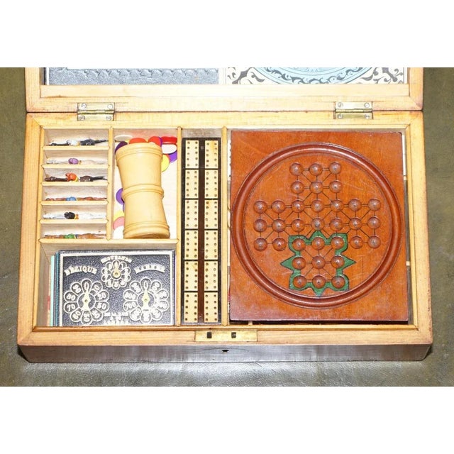 Victorian Hardwood Games Compendium Including Chess & Dice, 1890s For Sale - Image 6 of 18