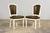 Antique French Louis XVI Style Painted Chairs With Olive Green Leather - A Pair For Sale In New York - Image 6 of 18