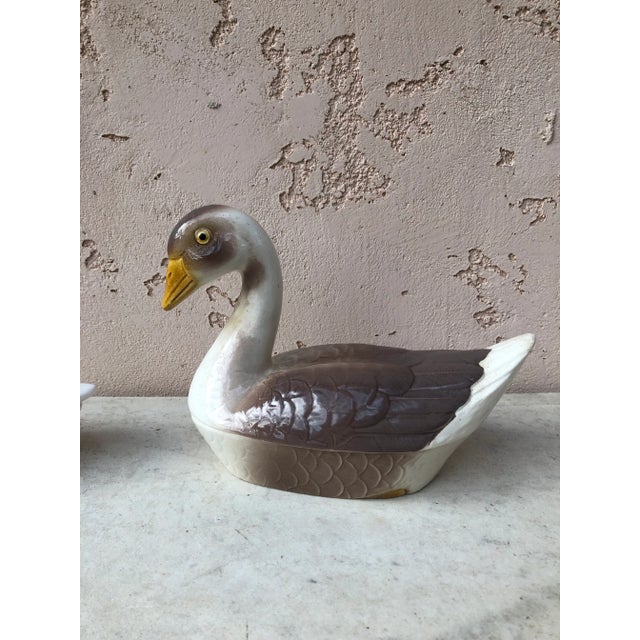 C.1950 Majolica Goose Tureen For Sale - Image 11 of 11