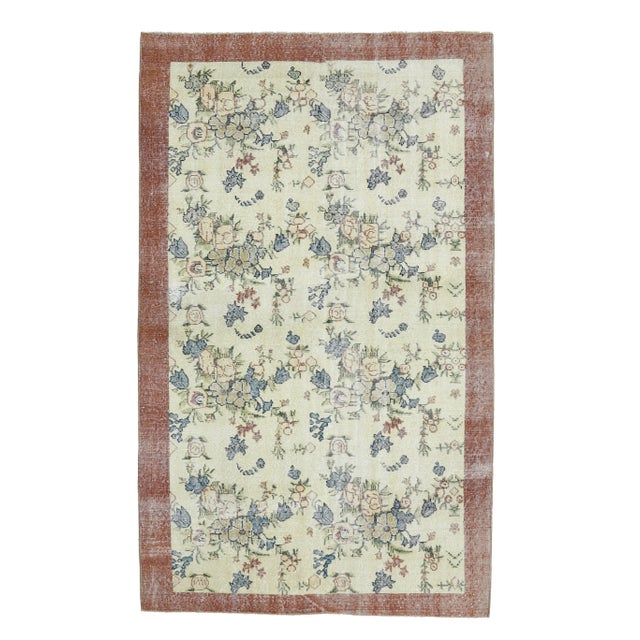 Vintage Turkish Oushak Handmade Wool Cotton Beige Area Rug For Sale - Image 11 of 11