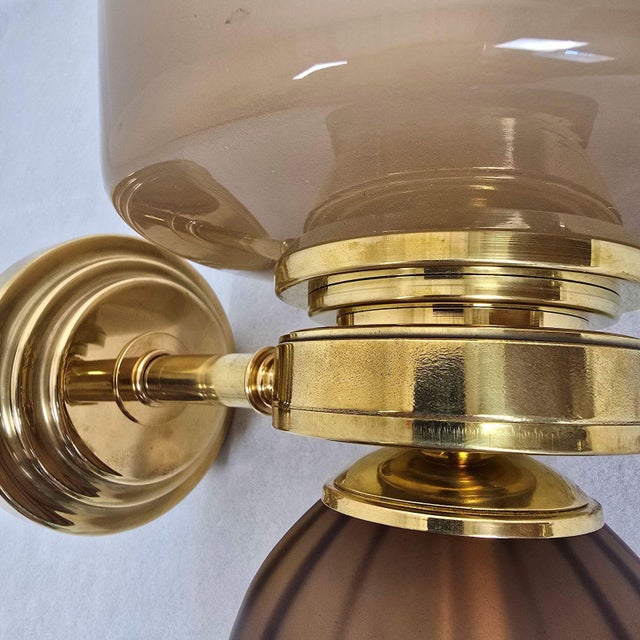 1990s Petrol Blue, Beige Murano Glass Sconces - a Pair For Sale - Image 13 of 15