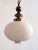Mid-Century Modern Opaline Glass and Brass Pendant Light in the style of Luigi Caccia Dominioni, 1950s For Sale - Image 6 of 11
