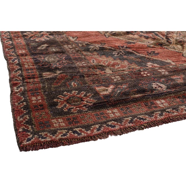 Vintage Circa 1940 Orange Turkish Oushak Kelleh Hand Knotted Wool Runner 5ft 6in X 12ft 2in For Sale - Image 16 of 18