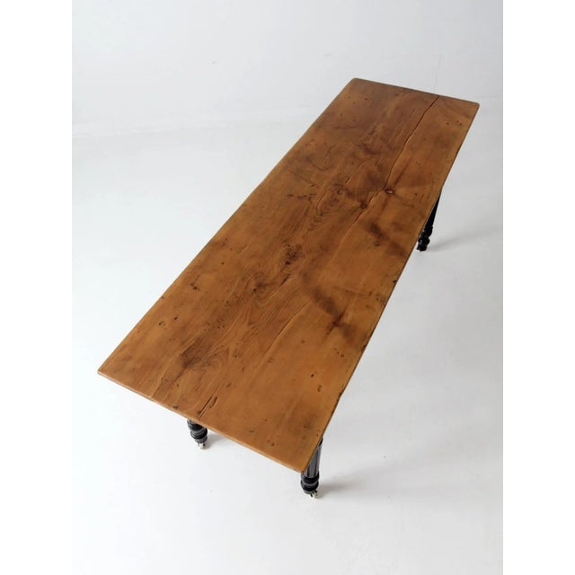Vintage Farmhouse Dining Table For Sale - Image 4 of 11
