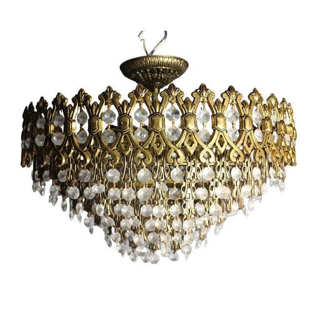Mid-Century Modern Large Vintage Waterfall Chandelier For Sale - Image 3 of 6