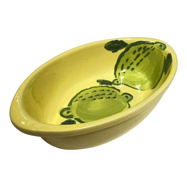 Mid 20th Century Yellow Italian Oval Dish For Sale