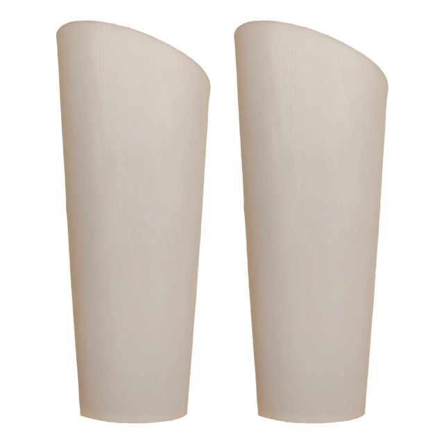 Large White Wall Lamps, 1950s, Set of 2 For Sale