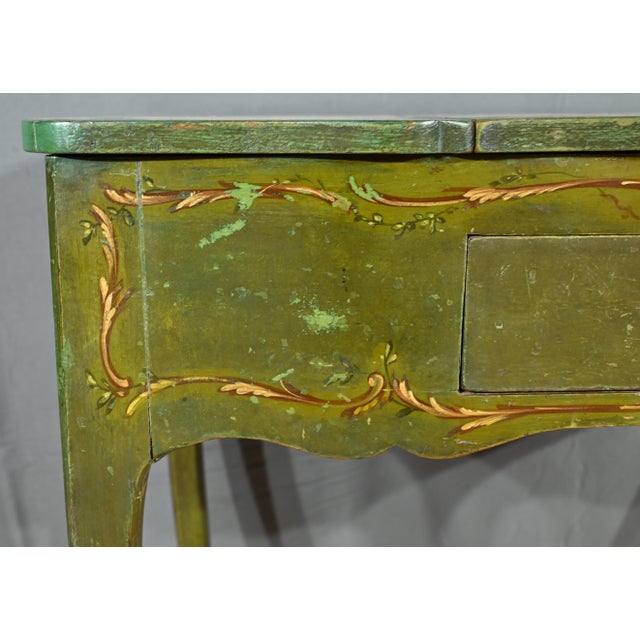 Small Louis XV Style Painted Oak Dressing Table, Late 18th Century For Sale - Image 16 of 18