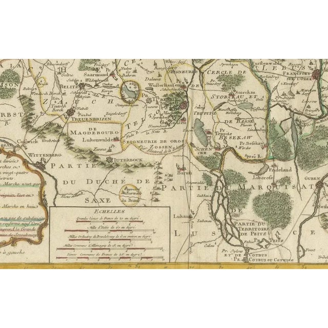Paper Map of the Margraviate and Electorate of Brandenburg by De Beaurain, 1750 For Sale - Image 7 of 10