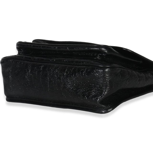 Black Crinkled Calfskin Matelasse Medium Niki Chain Satchel For Sale In New York - Image 6 of 8