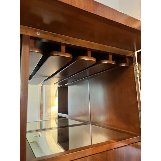 Brown Mid Century Style Bar Cabinet For Sale - Image 8 of 13