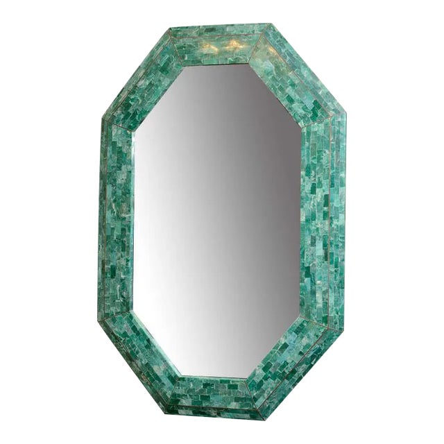 Emerald Maitland-Smith Large Tessellated Marble Mirror For Sale