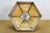 Antique Arts & Crafts Octagonal Caramel & Pink Slag Glass Panel Lamp Shade 17" For Sale - Image 14 of 15