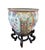 Asian Vintage Rose Medallion Jardiniere/Cache Pot /Planter W/Stand 23" H For Sale - Image 3 of 10